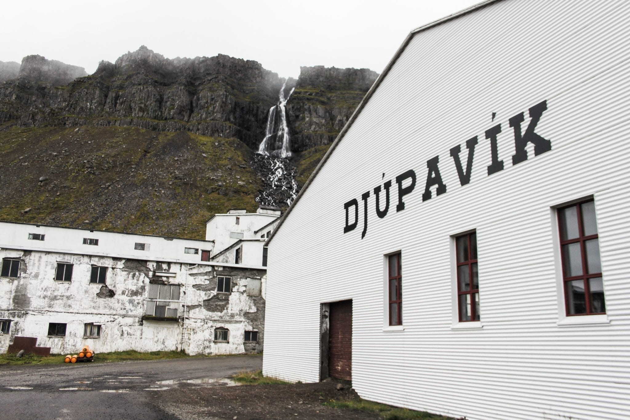 Begegnung von Natur und Beton - nirgendwo so anschaulich wie in Djúpavík.