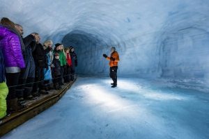 into the glacier
