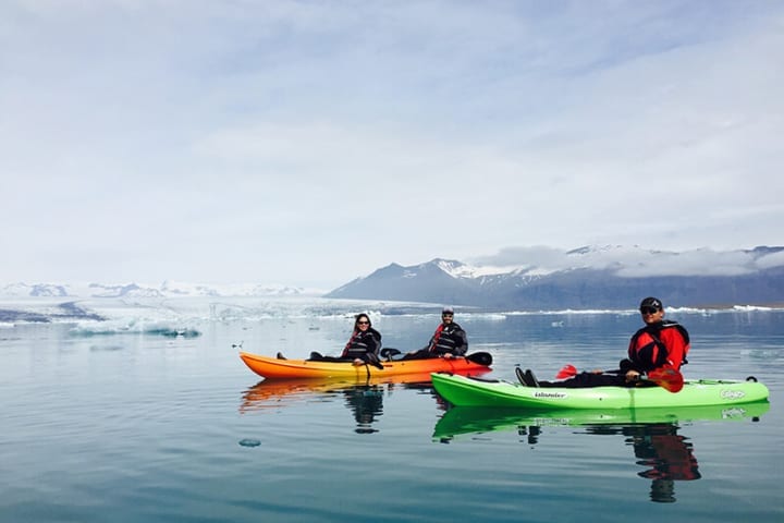 Kajakfahren in der Gletscherlagune Jökulsárlon