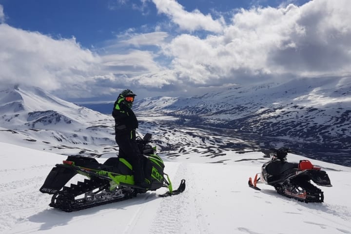 Schneemobiltour auf dem Eyjafjallajökull