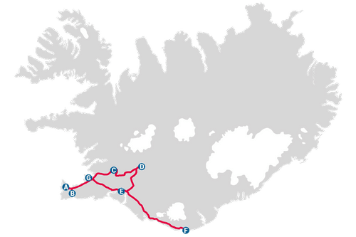 kort 5 Tage nordlichter snæland